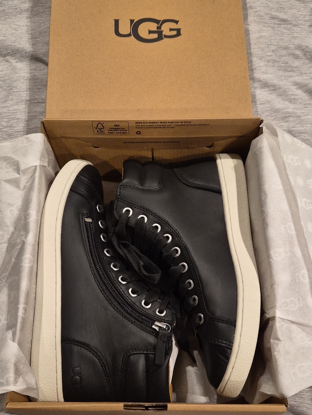 UGG OLIVE Womens Leather High-Top NIB EU38.5/US7.5